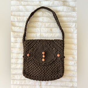 VINTAGE 70s Handmade Macrame Purse